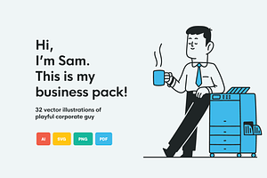 Business Sam - illustration pack, a Person Illustration by Ivan Mesaros