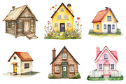 Watercolor House Clipart, an Illustration by Watercolor design (Thumbnail 4 of 4)