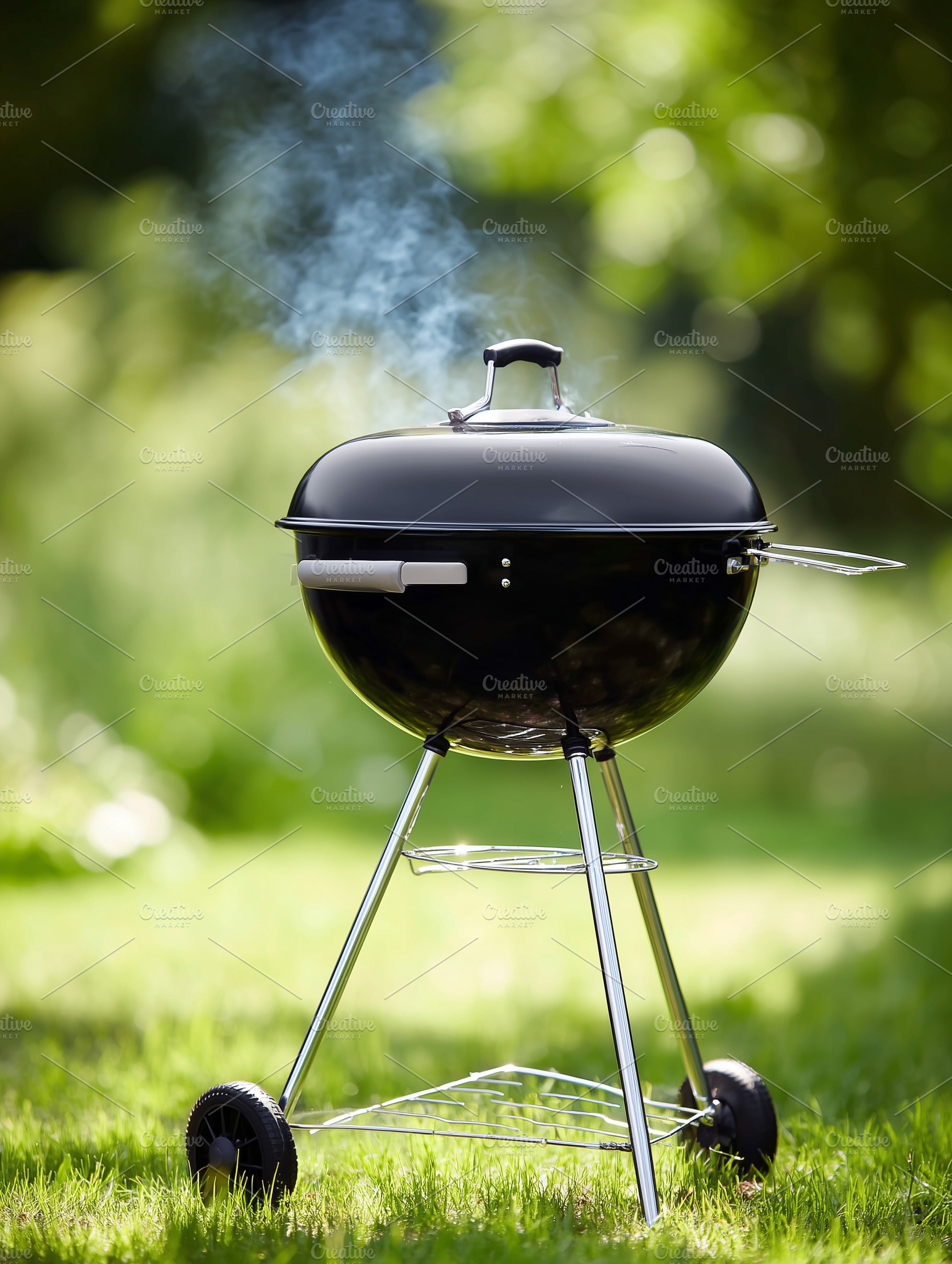 Classic charcoal kettle grill smoke, a Food & Drink Photo by MistyDay