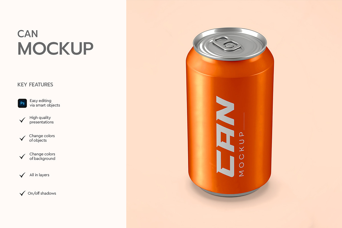 Soda Can Mockup, a Product Mockup by graphypix (Photo 2 of 4)