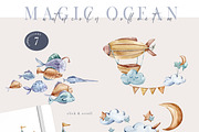 SALE! Watercolor nautical collection, an Animal Illustration by Tiana Geo (Thumbnail 6 of 27)