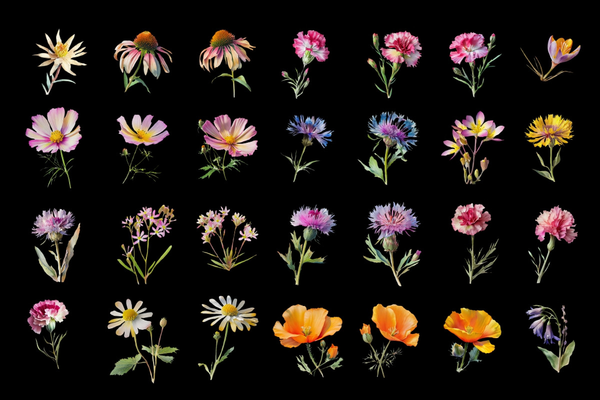 100 Floral Watercolor Illustrations, an Object Graphic by Nocturnal Wolf (Photo 11 of 13)