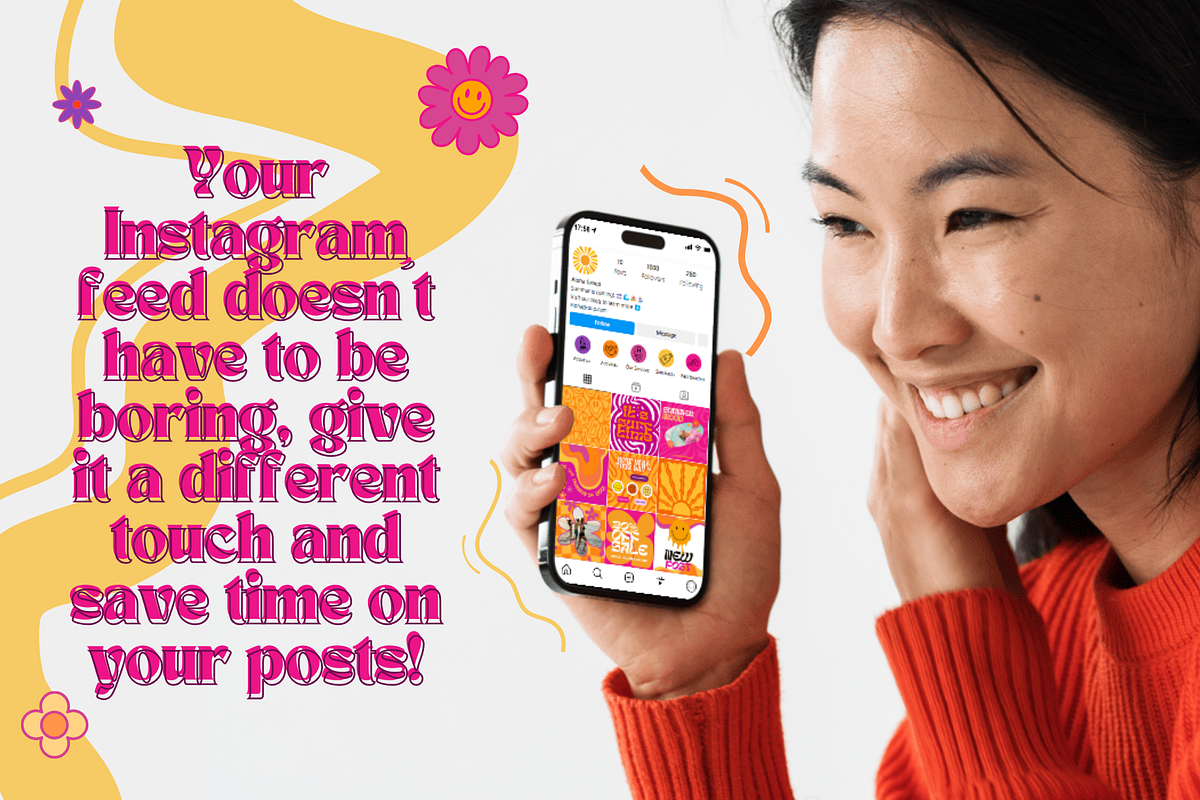 Groovy Summer Instagram Templates, a Social Media Template by Estefidigital (Photo 5 of 6)