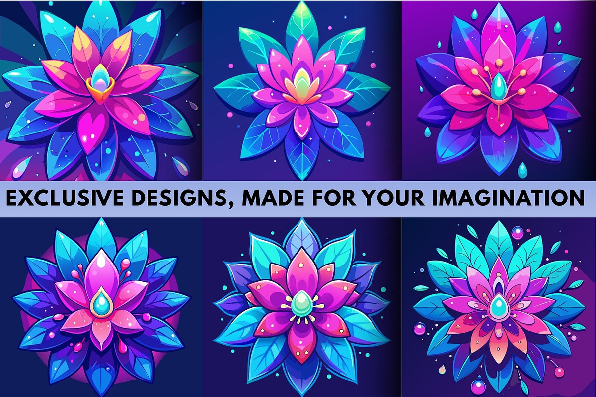 7 Tropical set wityh neon petals, a Decorative Illustration by Aban's World (Photo 2 of 2)