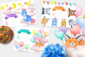 CUTE ANIMALS Watercolor Set