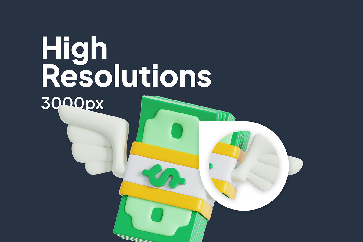 Money 3D Icon Pack, an Object 3D Model by Nate Studios (Photo 3 of 6)