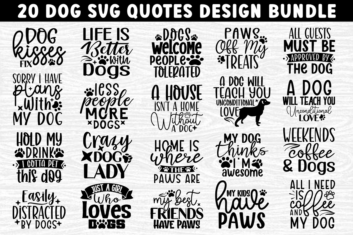 Dog SVG Bundle, an Illustration by Crafticy (Photo 1 of 3)