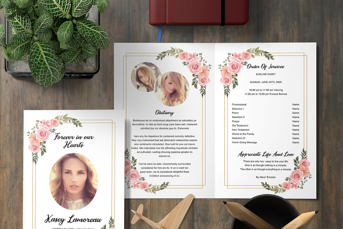 Memorial Program Template, an Invitation Template by TemplatesForest (Photo 2 of 3)