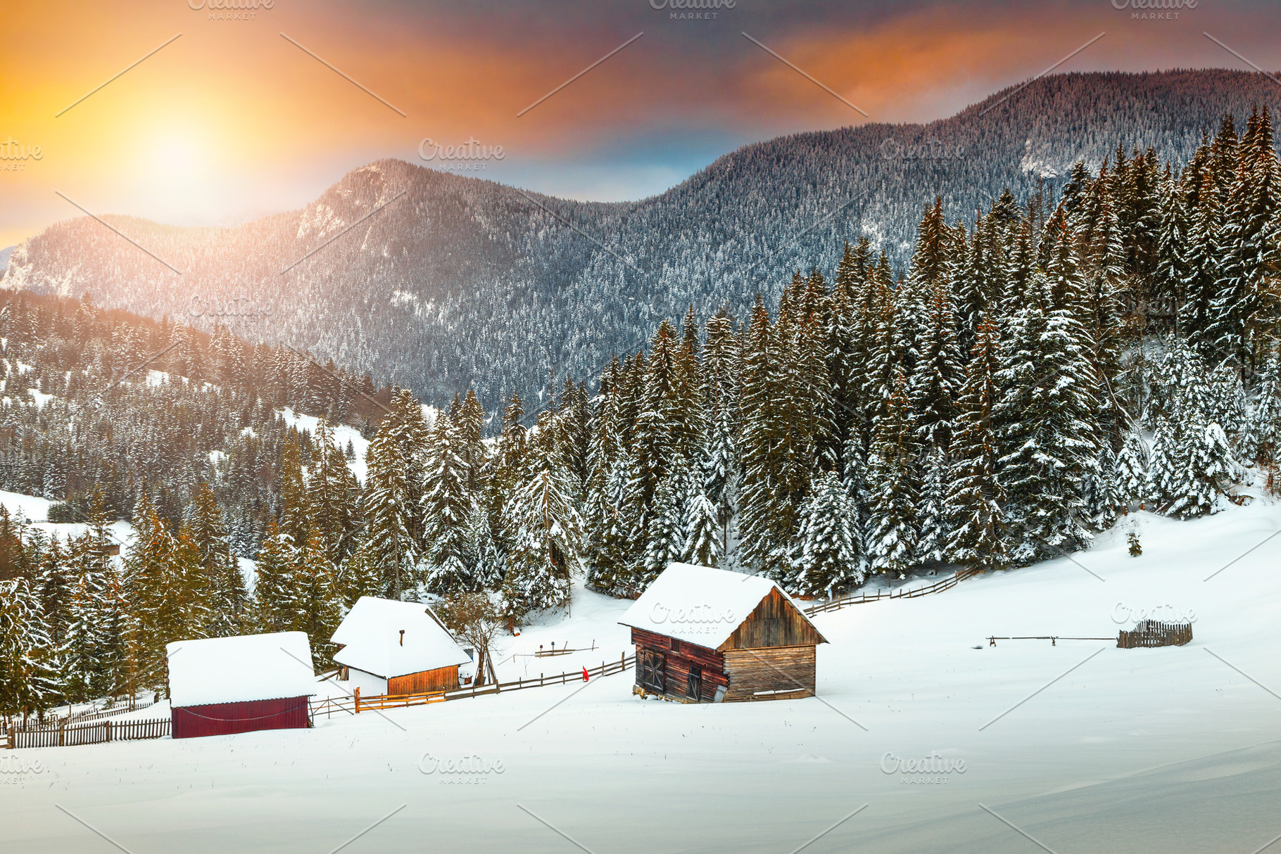 Amazing winter sunset, a Nature Photo by Alpine Dreams