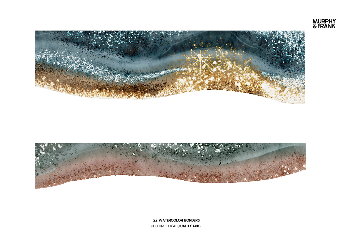 Watercolor Borders Glitter Borders, a Background Graphic by Murphy & Frank (Photo 7 of 10)