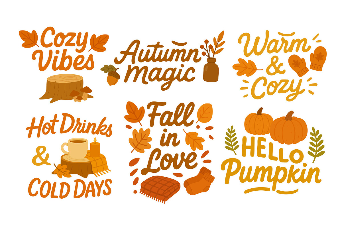 Autumn set, a Seasonal Illustration by ananastya (Photo 9 of 10)