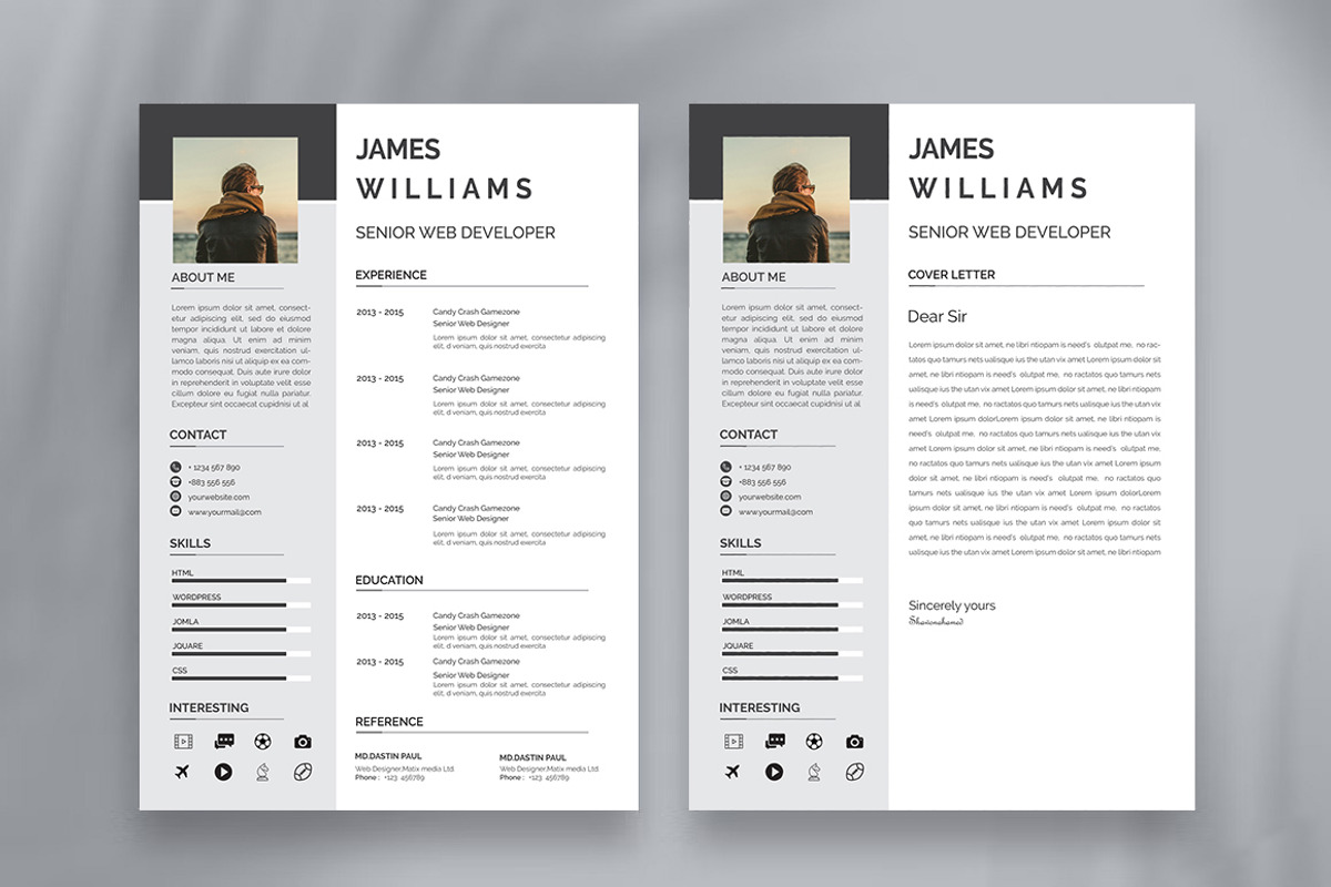 Professional Resume CV Template, a Resume Template by Blackcloud_Creations (Photo 2 of 8)