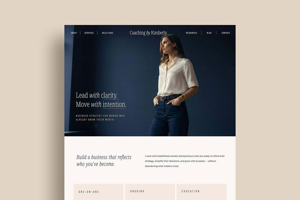 Kimberly - Coach Website Template, a WordPress Template by K Design Co. Shop (Photo 1 of 5)