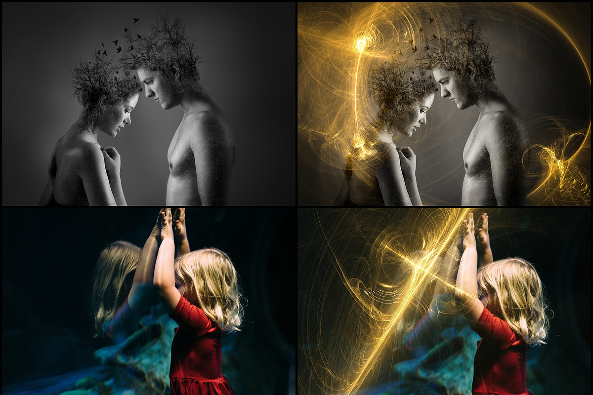 50 Mystical Gold Light Overlays preview 2