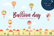 Balloon Day - creator & clipart, a Decorative Illustration by Pikovit (Thumbnail 1 of 9)