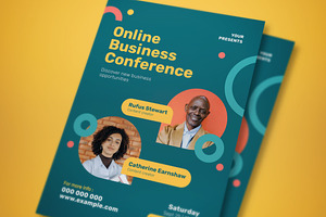 Online Business Conference Flyer Set