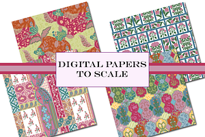 Boho Patchwork Patterns Multi Color