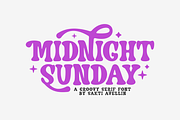 Midnight Sunday - Groovy Serif Font, a Serif Font by SaktiAvellin (Thumbnail 1 of 7)