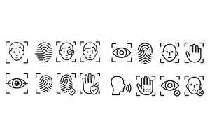 Various icons depicting facial, a Technology Illustration by ZinetroN