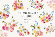 Fantasy Garden summer watercolor set, a Decorative Illustration by AleksaArt (Thumbnail 7 of 20)