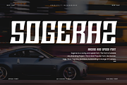 Sogeraz - Racing & Speed Font, a Sans Serif Font by QR Design Studio (Thumbnail 1 of 6)