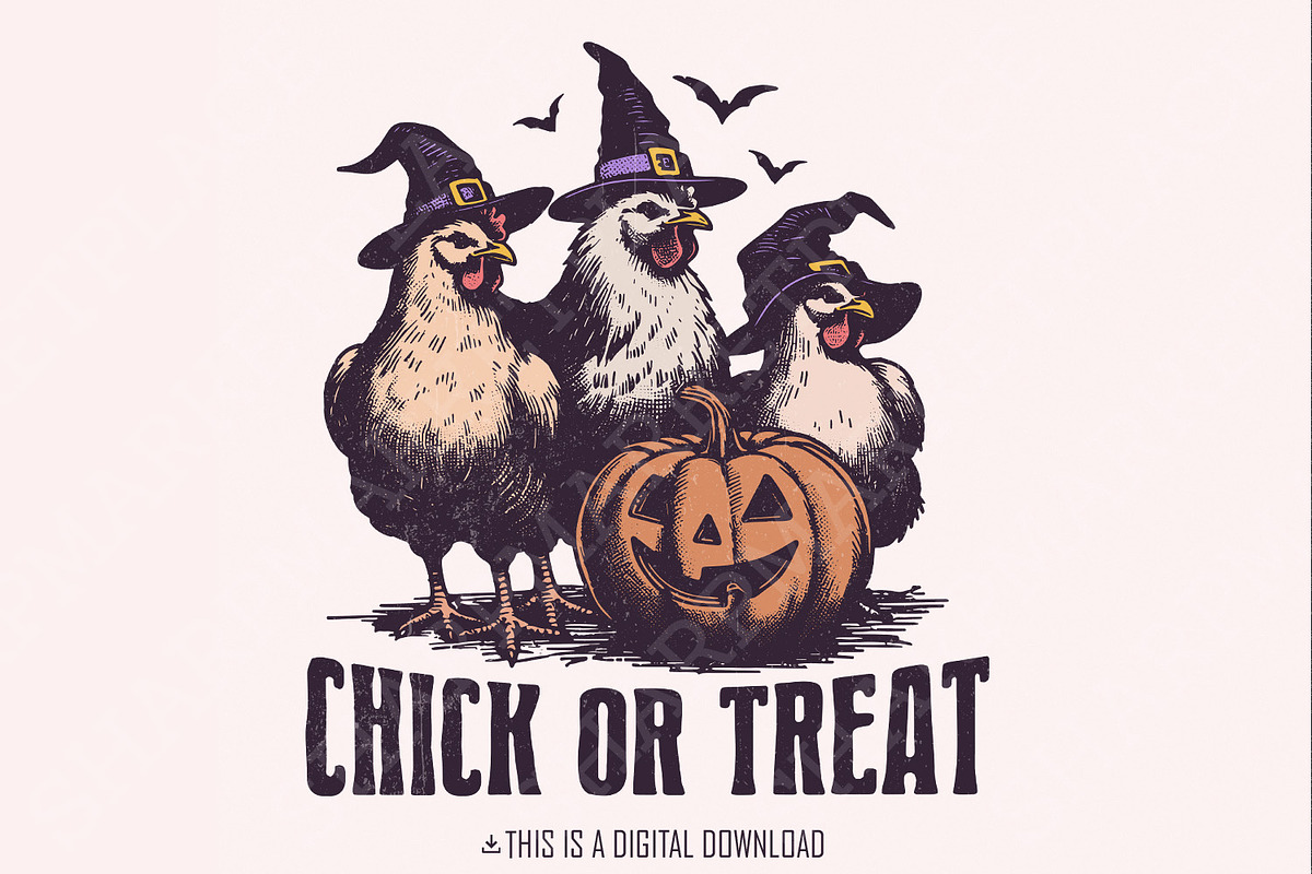 Chick or Treat PNG, Spooky Chicken, an Illustration by SharpMarketplace (Photo 1 of 9)