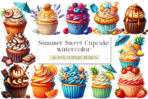 Summer Sweet Cupcake Sublimation, a Seasonal Illustration by DreamArtGraphic