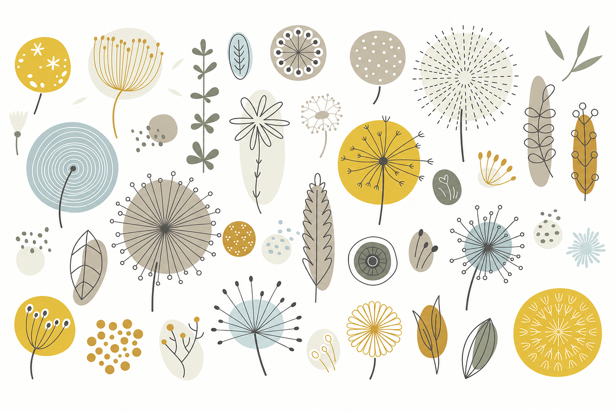 Abstract Floral Elements, a Decorative Illustration by Anna Studio (Photo 7 of 12)