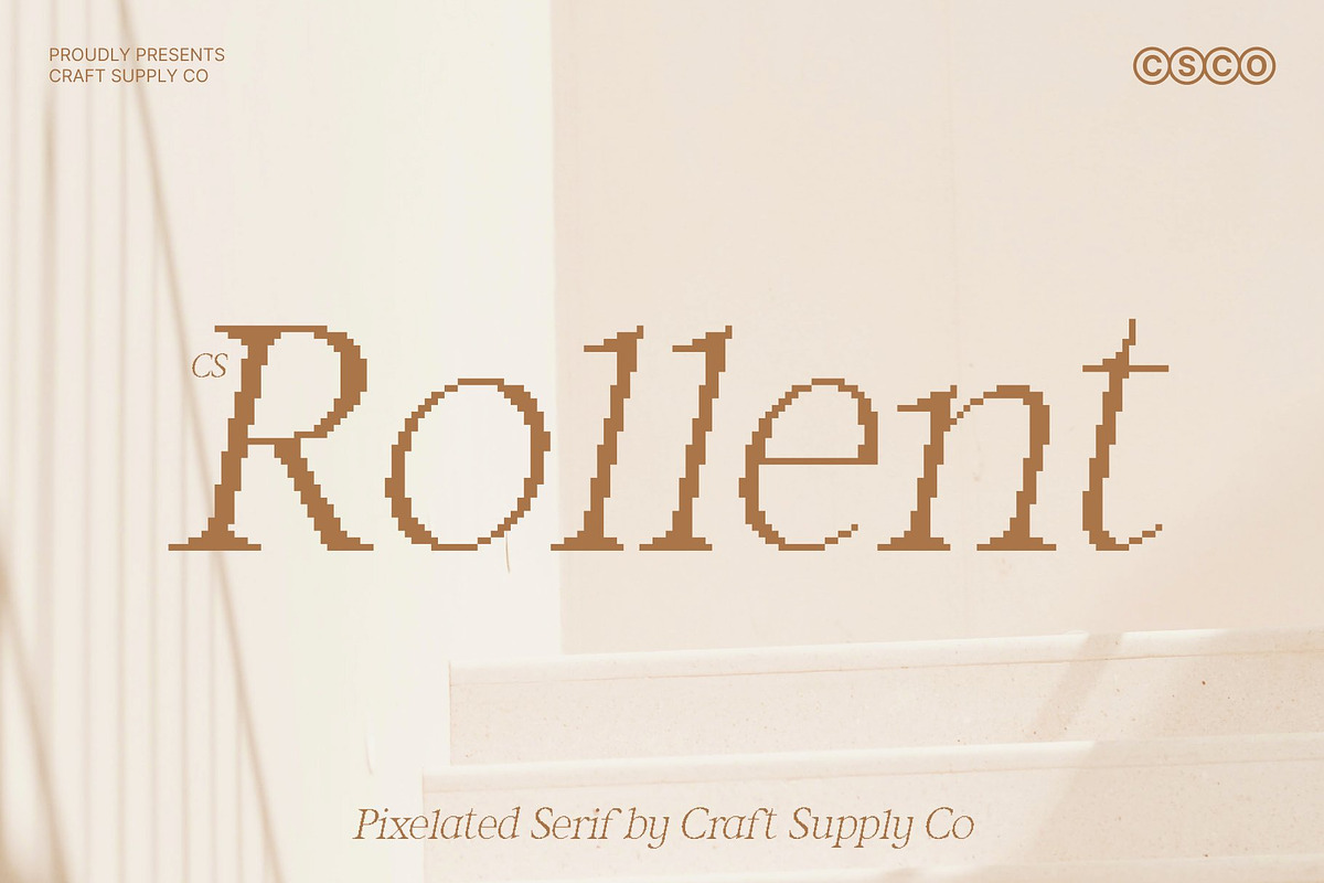 CS Rollent Pixel, a Serif Font by Craft Supply Co. (Photo 1 of 8)
