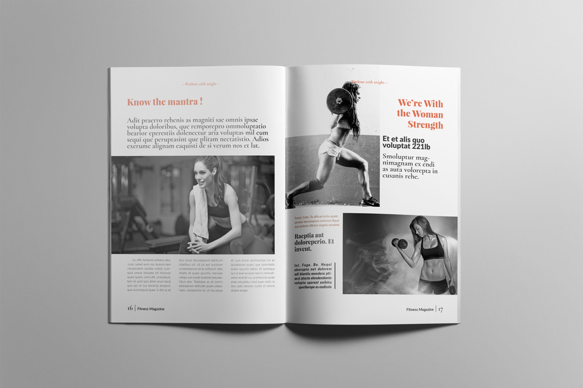 Fitness Magazine Layout Template