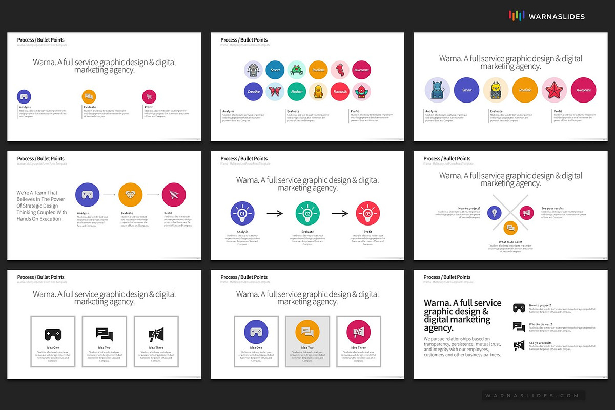 3 Bullet Points PowerPoint Templates, a Presentation Template by Warna Works (Photo 12 of 24)