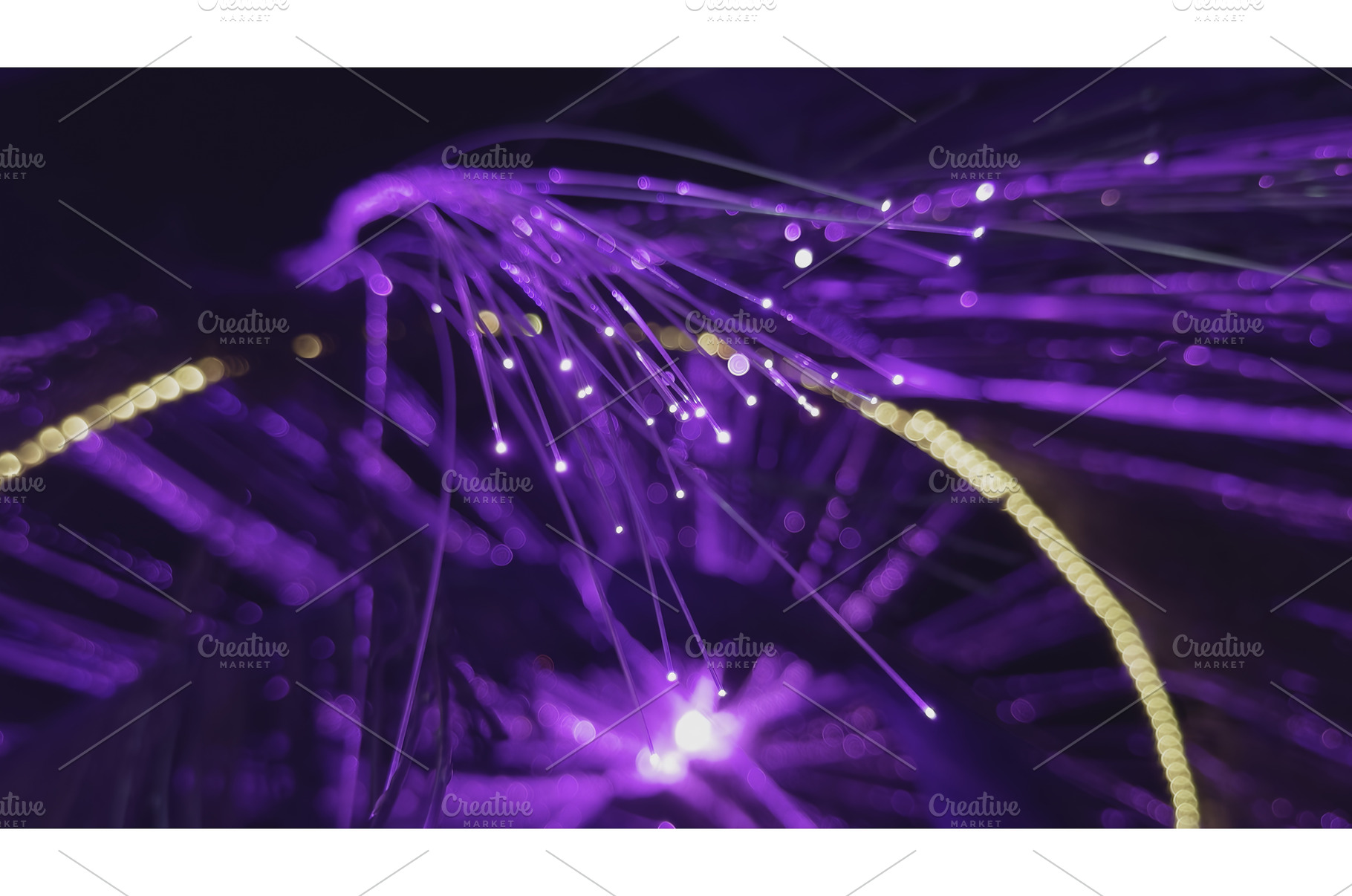 Fiber optic lamp shining with purple, a Technology Photo by Media Whale Stock