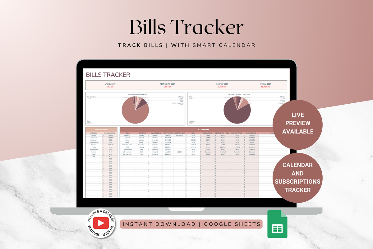 Bills Tracker - Neutral, a Templates & Theme by The Creative Plans co (Photo 1 of 10)