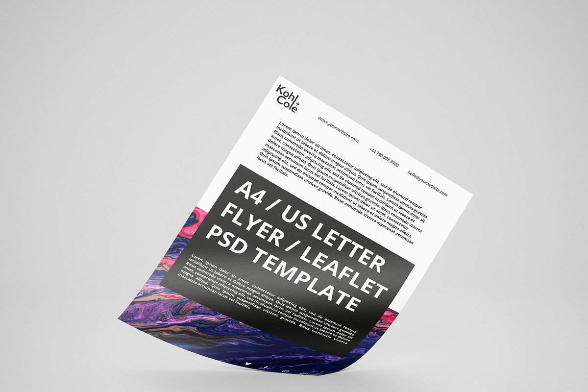 Minimal A4 / US Letter Flyer PSD, a Flyer Template by Kohl + Cole (Photo 3 of 3)
