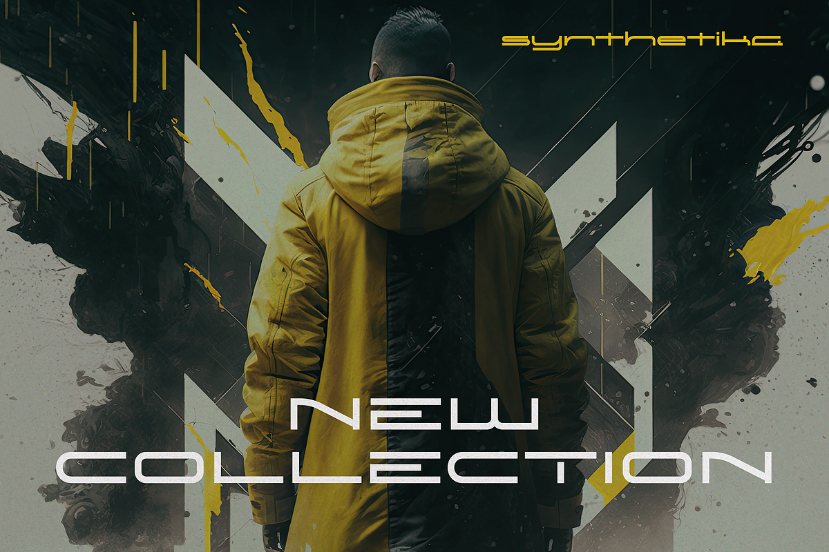 Synthetika - Futuristic Typeface, a Sans Serif Font by HipFonts (Photo 2 of 10)
