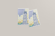 Postage Stamps mockup, a Print Template by simuradi (Thumbnail 4 of 5)