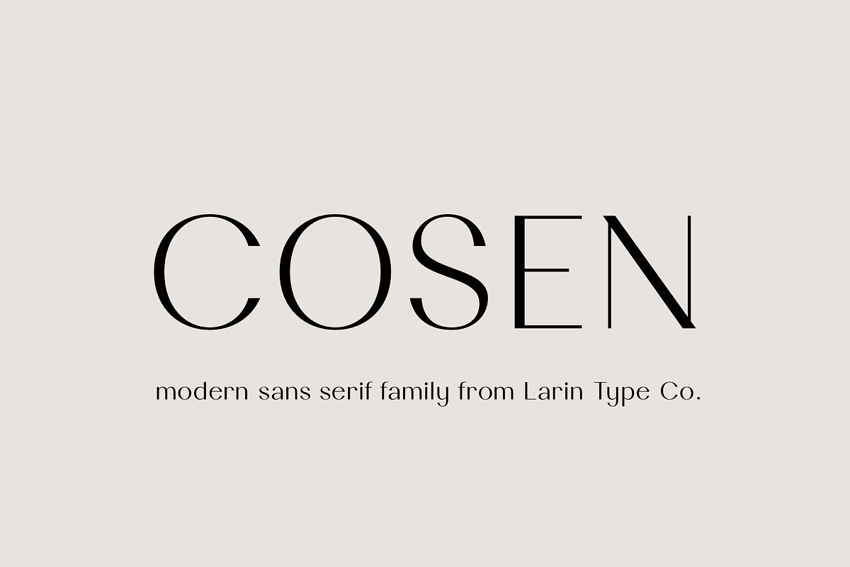 Cosen Font Family, a Sans Serif Font by Larin Type Co. (Photo 1 of 14)