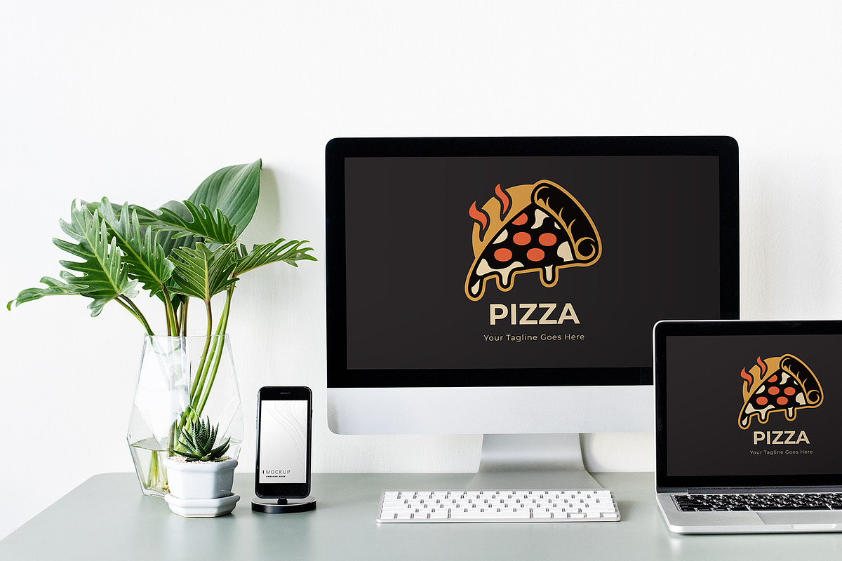 Modern Pizza Logo Template, a Branding & Logo Template by YUDesignStore (Photo 6 of 7)