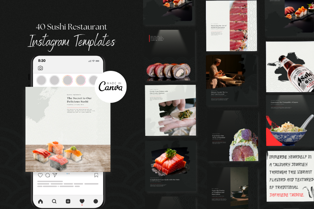 Sushi Restaurant  |  Canva, a Social Media Template by The Social Stuff (Photo 1 of 9)
