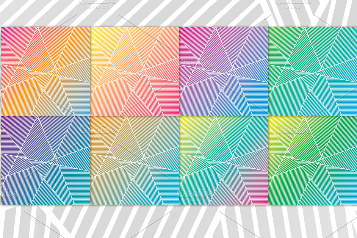 Gradient Line Webs 8 Pattern Set preview 2