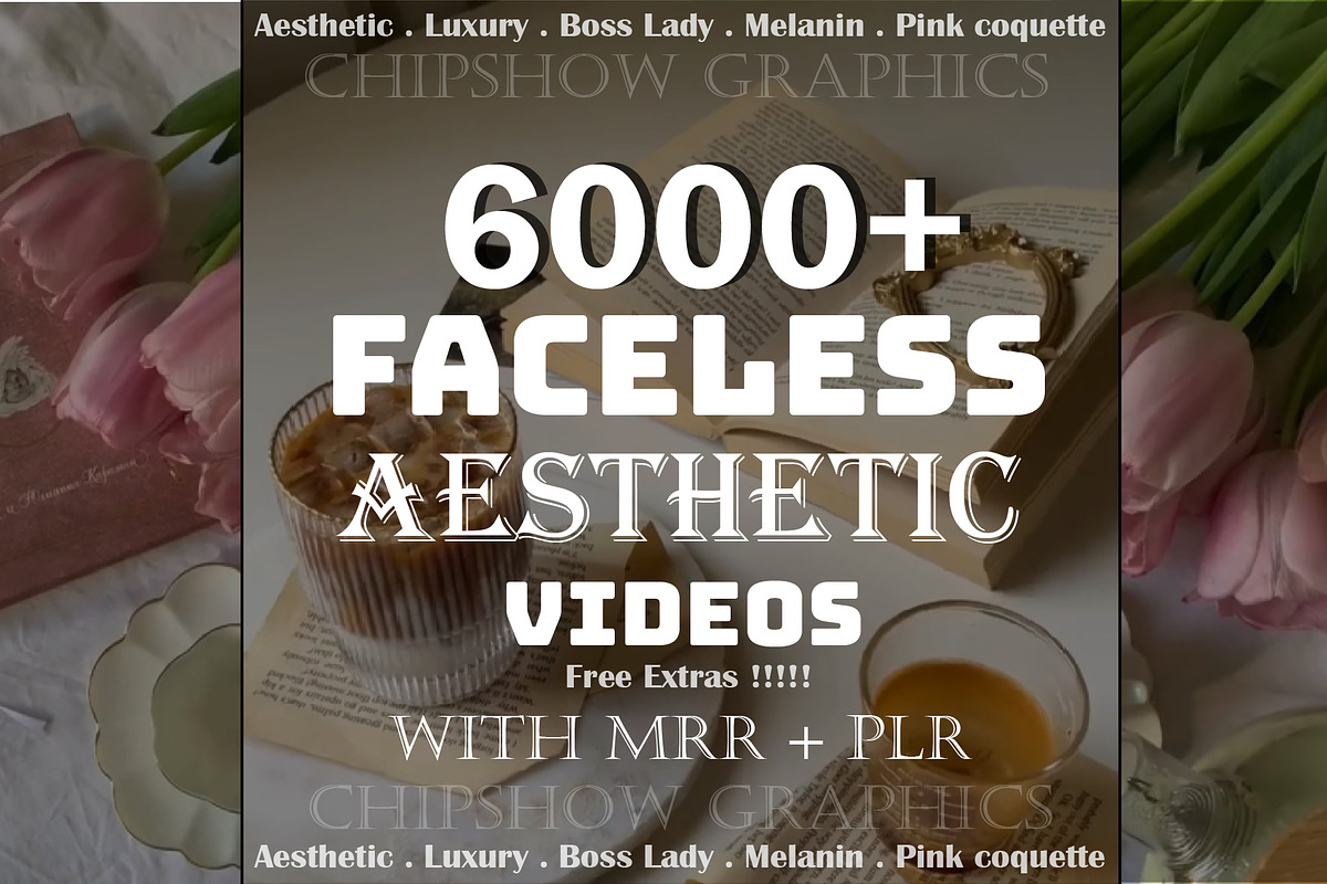 6000+ faceless aesthetic videos, a Social Media Template by Chipshpow Graphics (Photo 1 of 9)