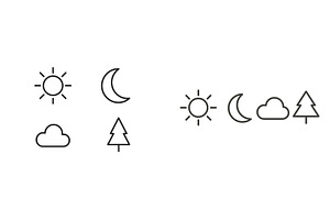 Various weather symbols depicting, an Illustration by ZinetroN