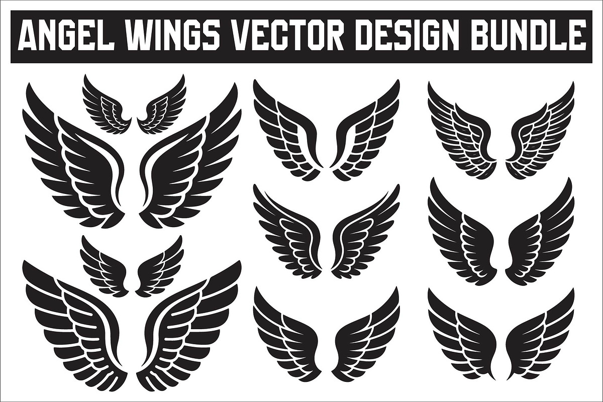 symmetrical angel wings gracefully, an Illustration by Amazin_art