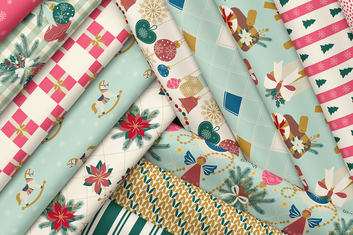 Retro Christmas Seamless Patterns, a Pattern Graphic by Svetlana Lerie (Photo 9 of 9)