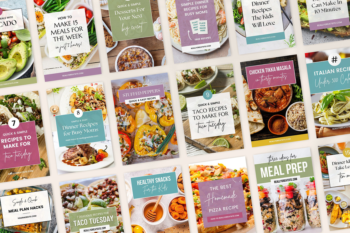 Canva Pinterest Food Blog Templates, a Social Media Template by Fallon Gerst (Photo 4 of 7)