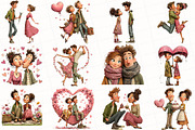 Whimsical Valentine Couple Clipart, an Illustration by OK Design (Thumbnail 6 of 6)