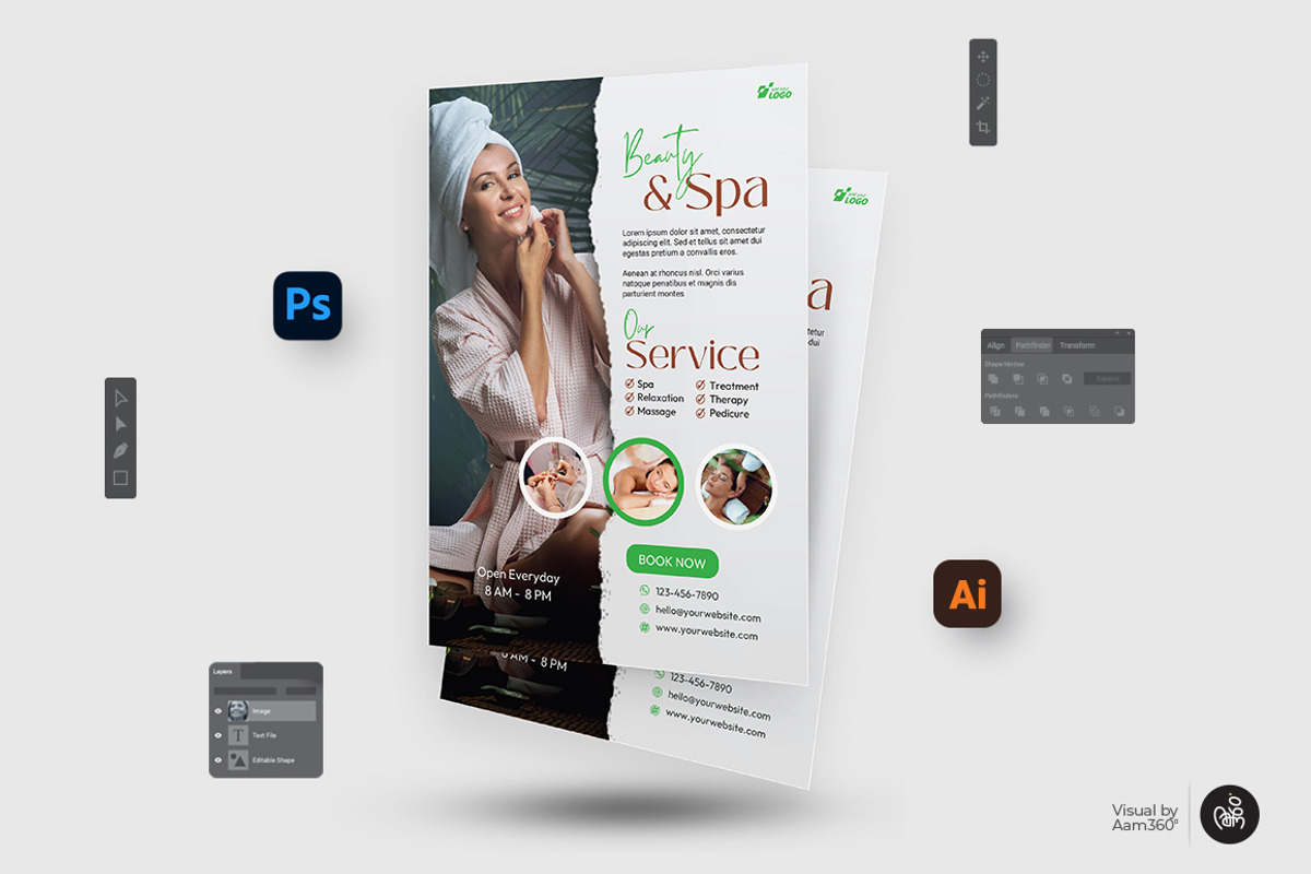 Beauty & Spa Center Flyer Template, a Flyer Template by Aam360 (Photo 2 of 3)