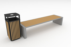 3D Model Bench Park 35