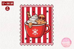 Christmas Hot Chocolate Coquette, an Illustration by CreationArt