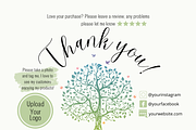 Tree Thank You Business Card Canva, a Business Card Template by Emerald Eyes Design (Thumbnail 1 of 2)